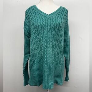 Relativity Women's V-Neck Sweater in Teal